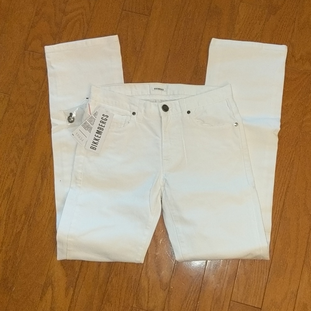 Bikkembergs white jeans NWT 28